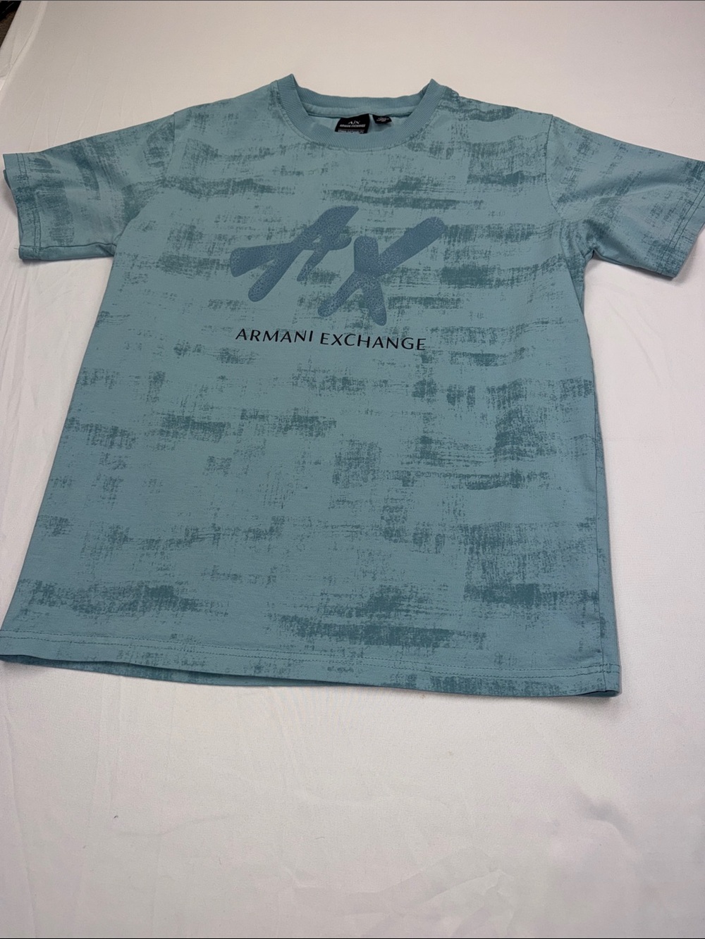 Armani Exchange Light Teal Graphic Crew Neck Tee